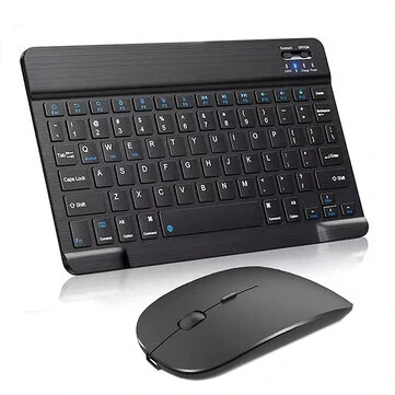 10 inch Mini bluetooth Keyboard and Mouse Set for iPad Xiaomi Huawei Phone Tablet Slim Wireless Mute Keyboard for Android IOS Windows
