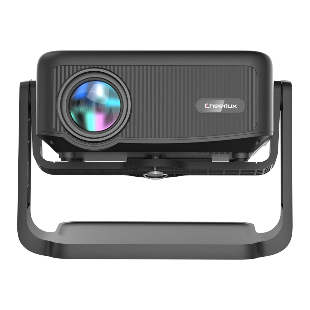 [EU Direct] CHEERLUX C6B Gimbal LCD Projector 180ANSI Lumens 360° Adjustable 2.4G/5G WiFi&BT5.1 Support Electric Focusing&Electronic Trapezoid Deamer Low Noise Smart Eyes Protection Home Theater Cinema
