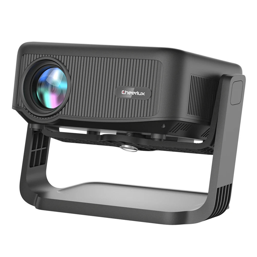 [EU Direct] CHEERLUX C6B Gimbal LCD Projector 180ANSI Lumens 360° Adjustable 2.4G/5G WiFi&BT5.1 Support Electric Focusing&Electronic Trapezoid Deamer Low Noise Smart Eyes Protection Home Theater Cinema