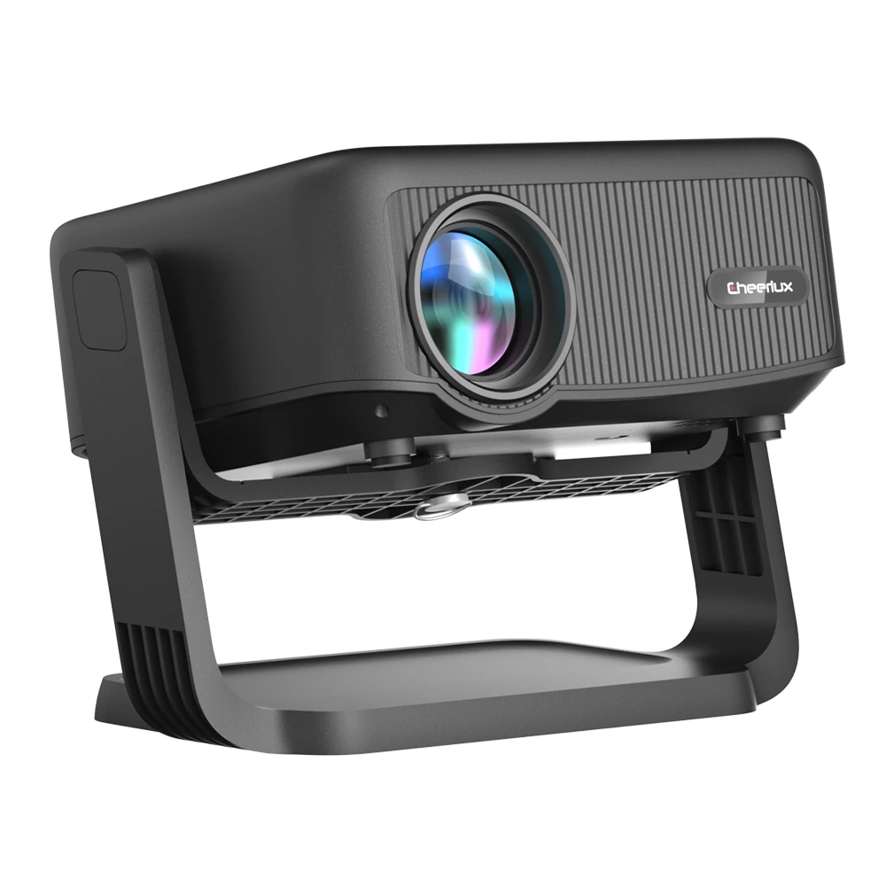 [EU Direct] CHEERLUX C6B Gimbal LCD Projector 180ANSI Lumens 360° Adjustable 2.4G/5G WiFi&BT5.1 Support Electric Focusing&Electronic Trapezoid Deamer Low Noise Smart Eyes Protection Home Theater Cinema