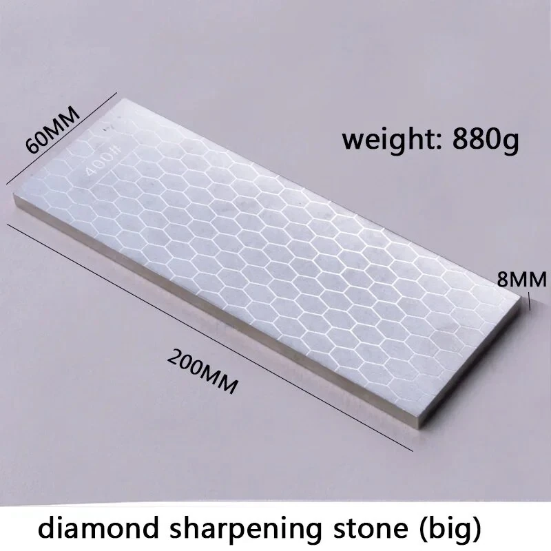 Diamond Sharpening Stone Set with Adjustable Non-Slip Holder 8 Inch 400/1000 Grit Fine Double-Sided Plate Whetstone Knife Tools