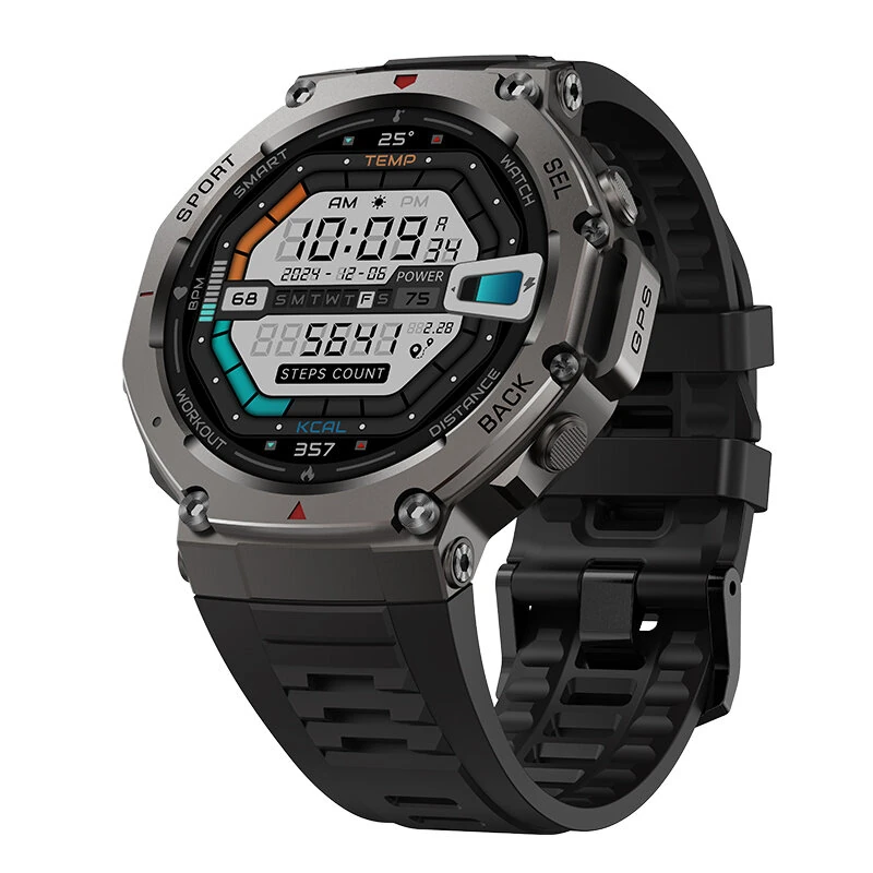 Rogbid M7 1.43-inch AMOLED Display GPS Compass&Barometric Altimeter 5ATM Waterproof bluetooth Call Heart Rate Blood Oxygen Monitor Sleep Monitoring Stress Tracking Menstrual Cycle Multi-sport Modes Smart Watch