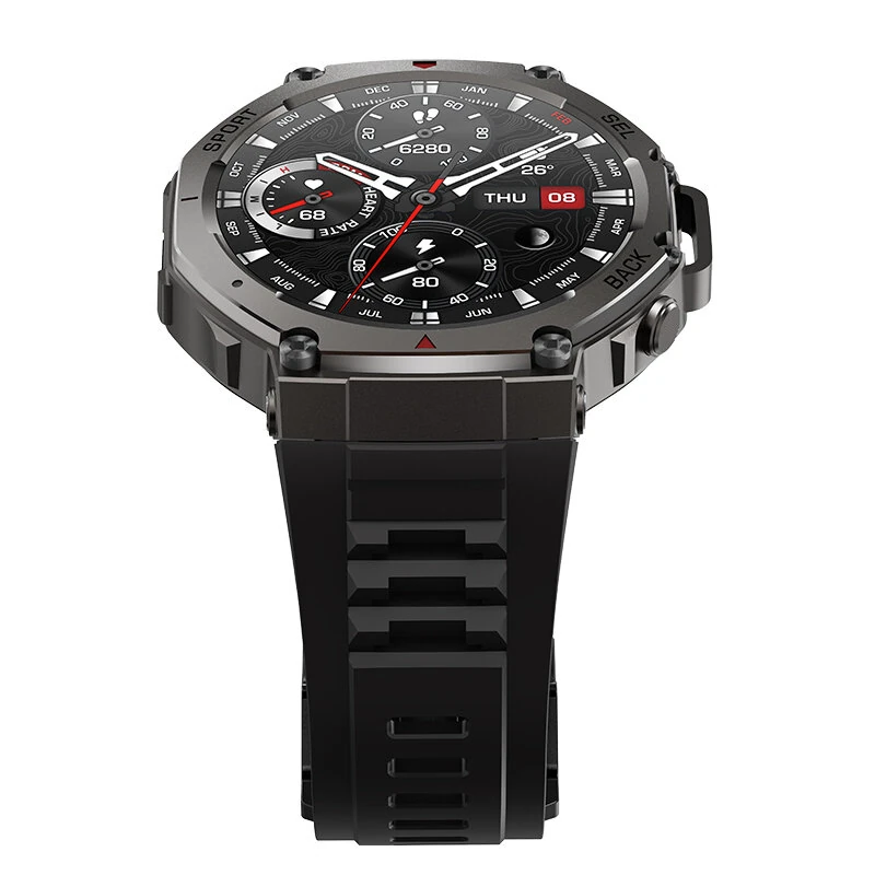 Rogbid M7 1.43-inch AMOLED Display GPS Compass&Barometric Altimeter 5ATM Waterproof bluetooth Call Heart Rate Blood Oxygen Monitor Sleep Monitoring Stress Tracking Menstrual Cycle Multi-sport Modes Smart Watch