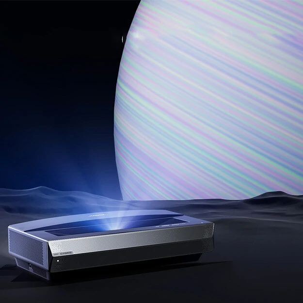 CASIRIS A6 4K  Triple UST Projector Ultra Short Throw 2200 ANSI Lumens Android TV 3+32GB 5G-WIFI DLP 0.47" DMD Bluetooth HDR 10 Dolby Atmos 107% BT Color 3D Home Cinema