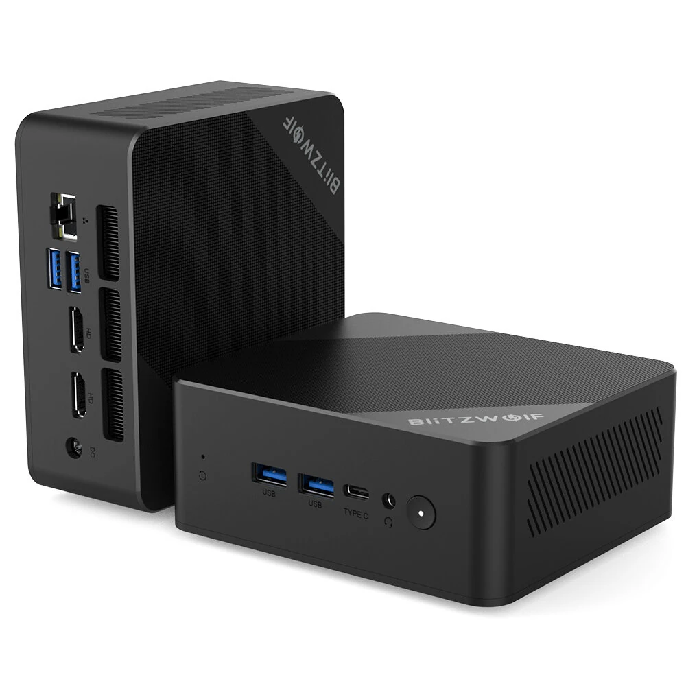 Blitzwolf MPC3 Mini PC AMD Ryzen 5 3500U Quad Core 16GB RAM DDR4 512GB SSD 4K Dual HD Dual Output Windows 11 Pro Mini Gaming Computer Desktop PC