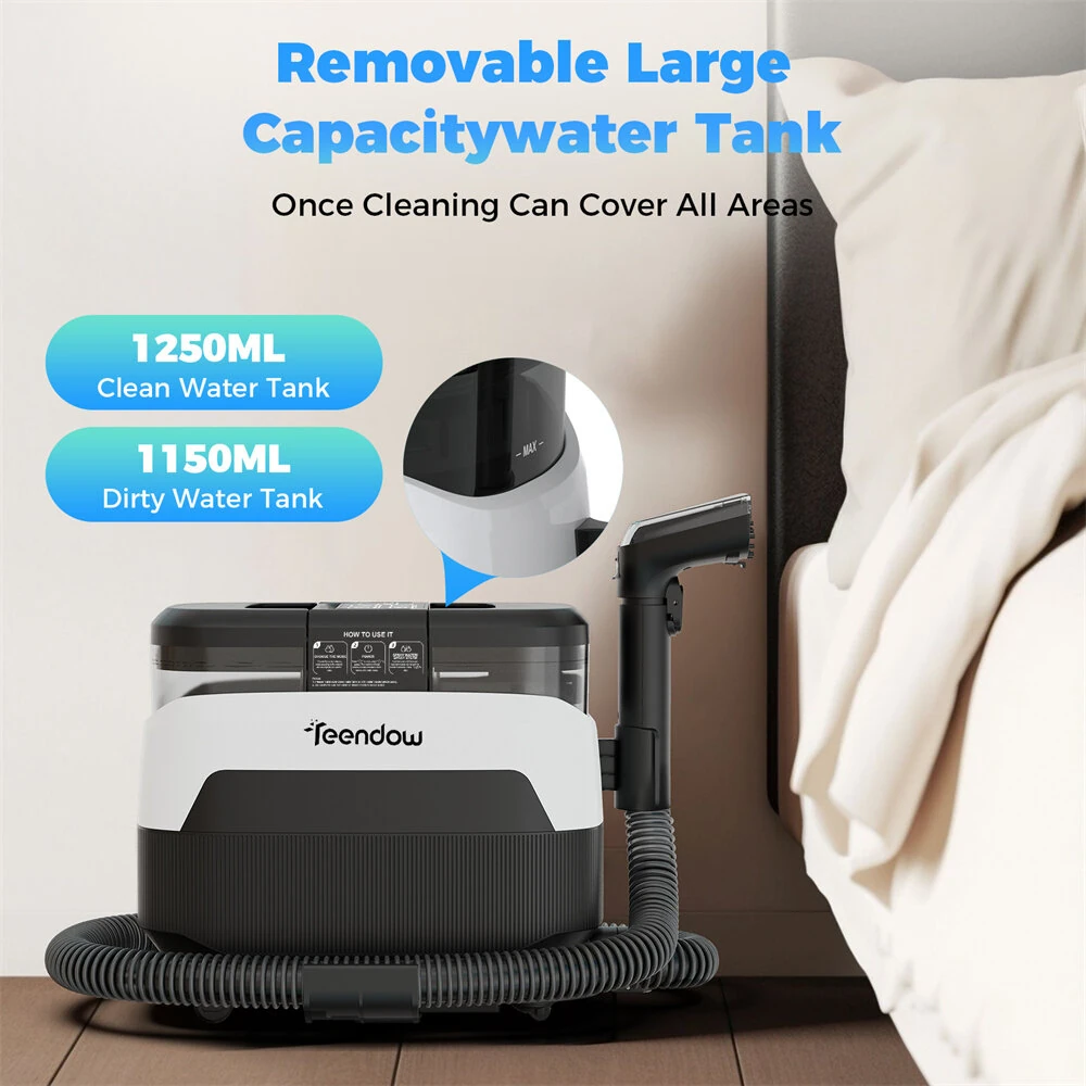 [EU Direct]Teendow C6 MAX Portable Carpet Cleaner Vacuums 1650W 12Kpa Multipurpose High Temperature Steam Carpet Cleaner With Dual Water Tank Spot Cleaner