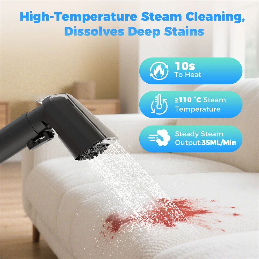 [EU Direct]Teendow C6 MAX Portable Carpet Cleaner Vacuums 1650W 12Kpa Multipurpose High Temperature Steam Carpet Cleaner With Dual Water Tank Spot Cleaner