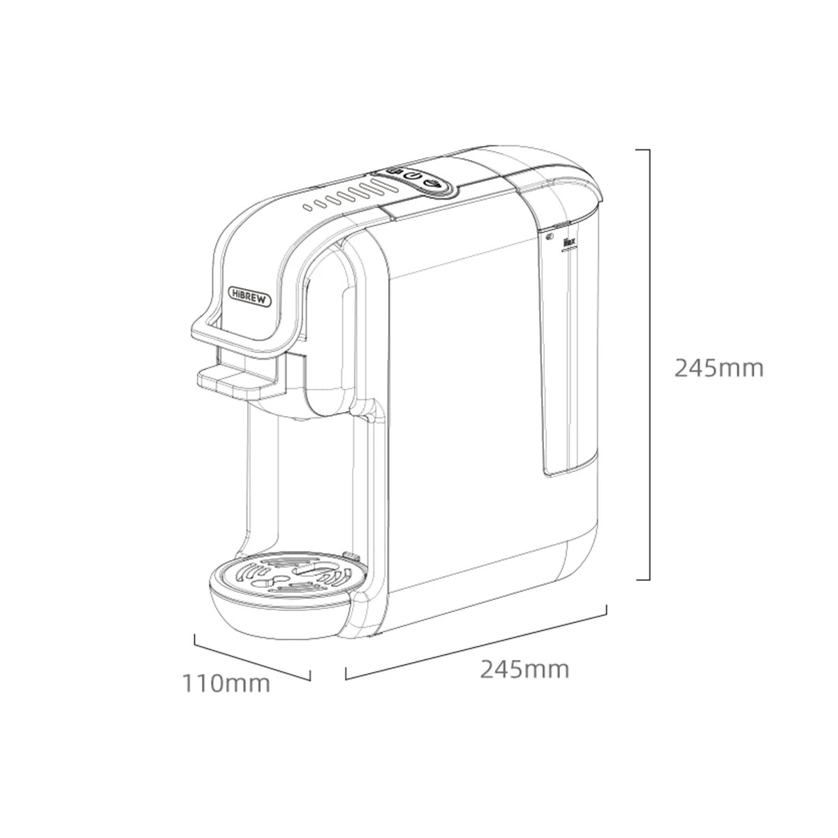 [EU/US/AE Direct] HiBREW H2B 19Bar 5 in 1 Multiple Capsule Coffee Machine Hot/Cold DG Capsules Milk  ESE Pod Ground Coffee Cafeteria