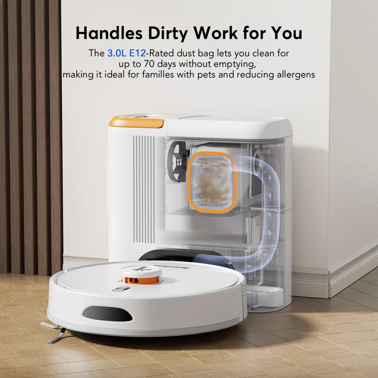 [EU Direct]Teendow D20S MAX+ Robot Vacuum and Mop 6000Pa Robot Vacuum Mop Cleans Pet Hair PreciSense LiDAR Navigation App and Voice Control