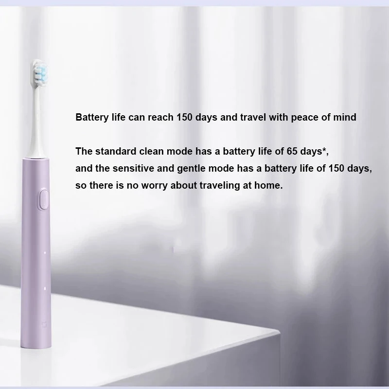 Xiaomi Mijia T302 Sonic Electric Toothbrush with DuPont Antibacterial Bristles Four Cleaning Modes 150 Days Battery Life 360° Wireless Charging, and IPX8 Waterproof for Comprehensive Oral Hygiene Care
