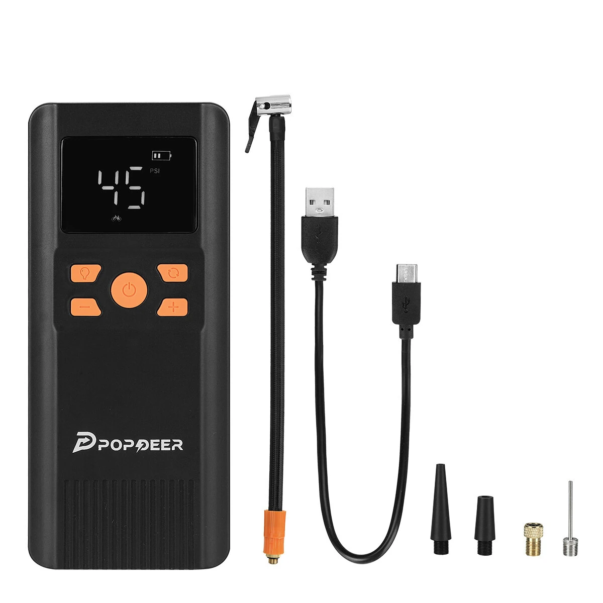 POPDEER PD-AP1 5000mAh 22.2Wh Wireless Car Air Compressor 12V 150PSI Portable Car Tire Inflator Smart Digital Inflatable Pump For Car Bicycle Boat Air Pump