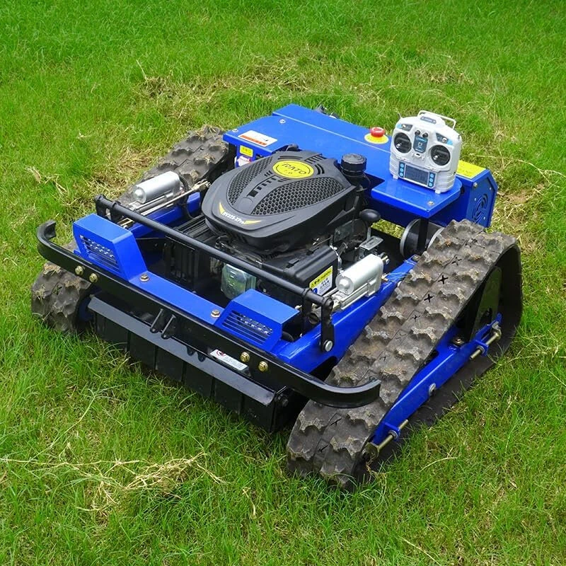 EU RV225 Remote Control Robot Lawn Mower 600m Range 9hp Engine Adjustable 10-150mm Cutting Height 1500m²/h Efficiency