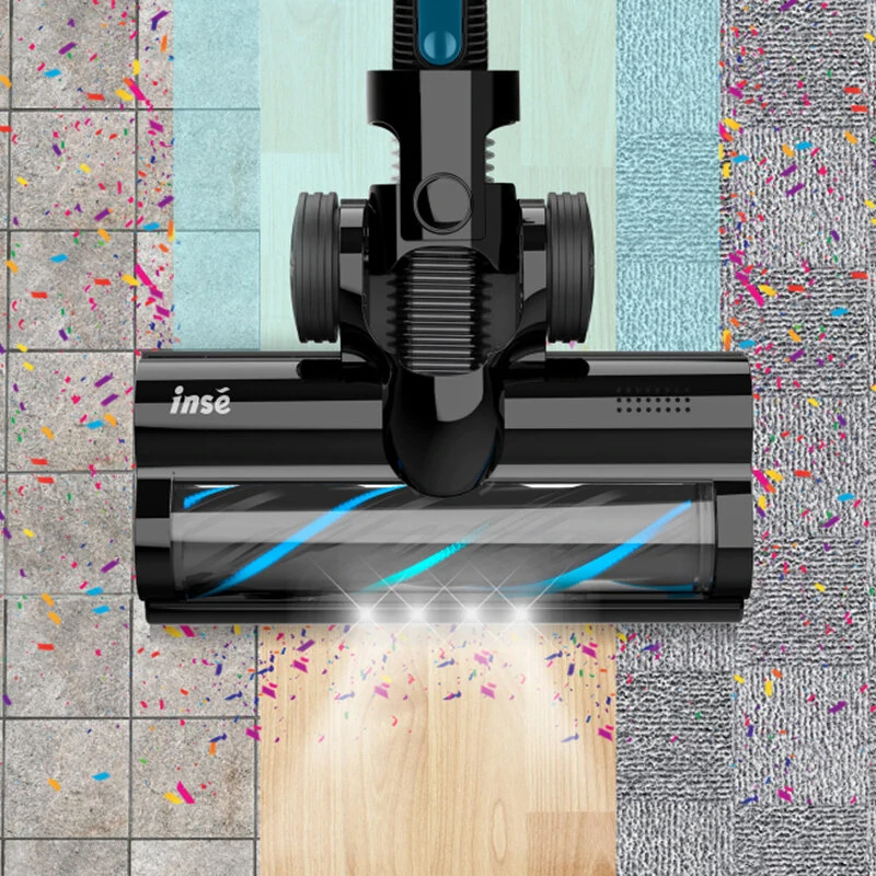 [EU Direct] INSE N5S 6 in 1 Cordless Vacuum Cleaner 12000Pa Suction Power 45mins Long Runtime 5 Stages Filtration with Flexible LED Motorized Floor Brush Design