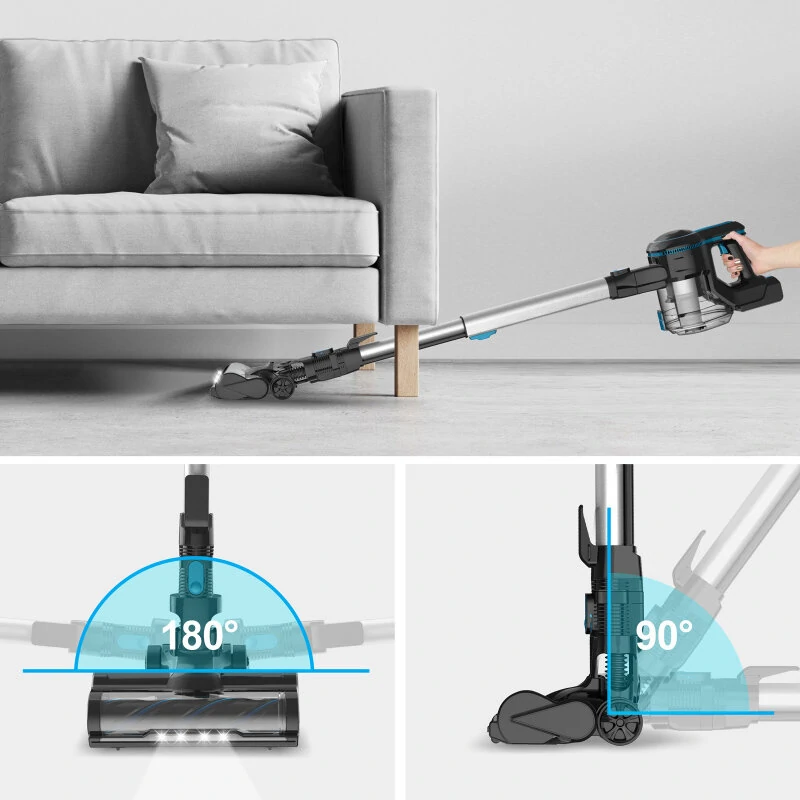 [EU Direct] INSE N5S 6 in 1 Cordless Vacuum Cleaner 12000Pa Suction Power 45mins Long Runtime 5 Stages Filtration with Flexible LED Motorized Floor Brush Design