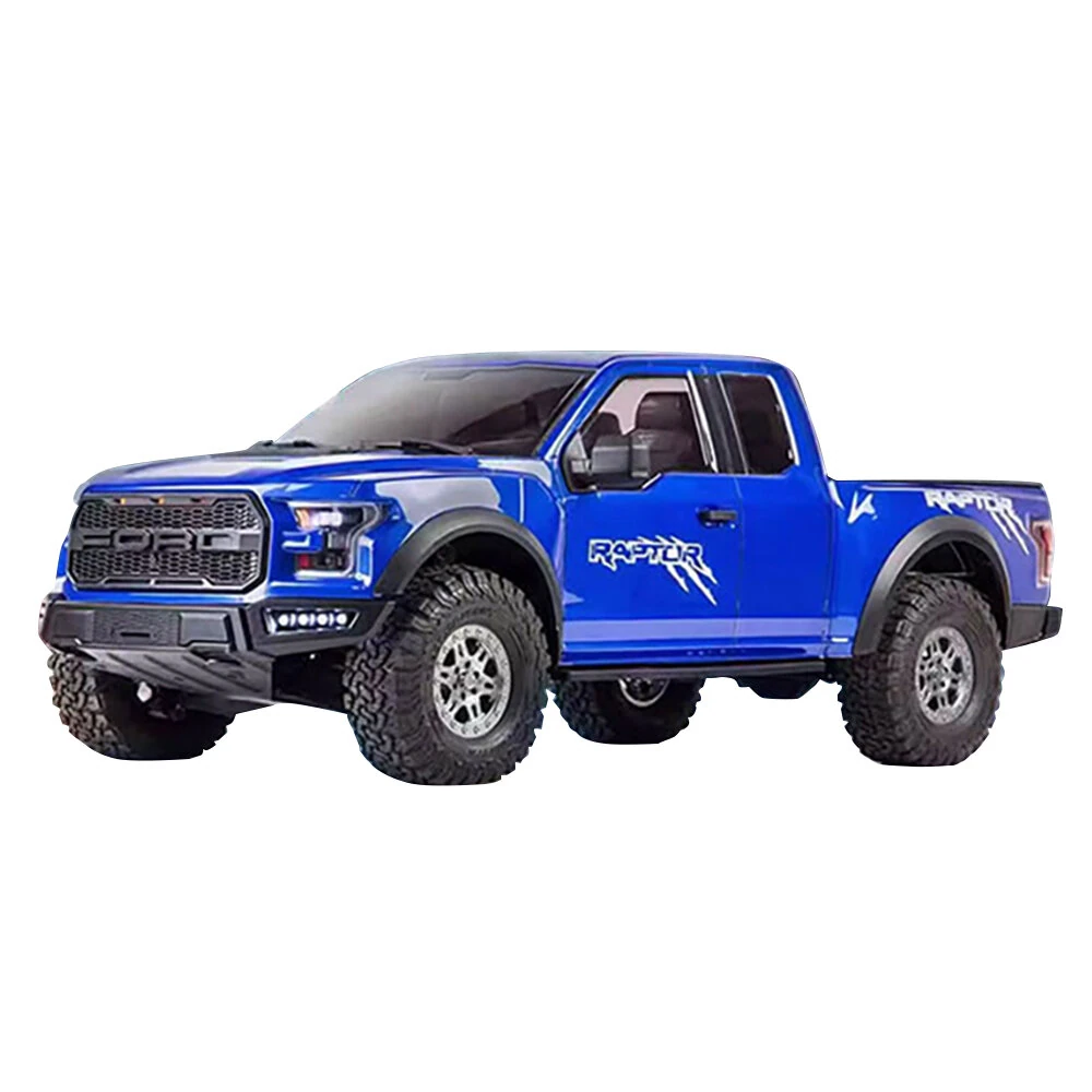 Traction Hobby KM 1/8 2.4G 4WD for Ford F150 RC Car Rock Crawler Off-Road Climbing Pickup Truck Differential Lock LED Light Mountain Vehicles Models Simulation Electric Remote Control Toys
