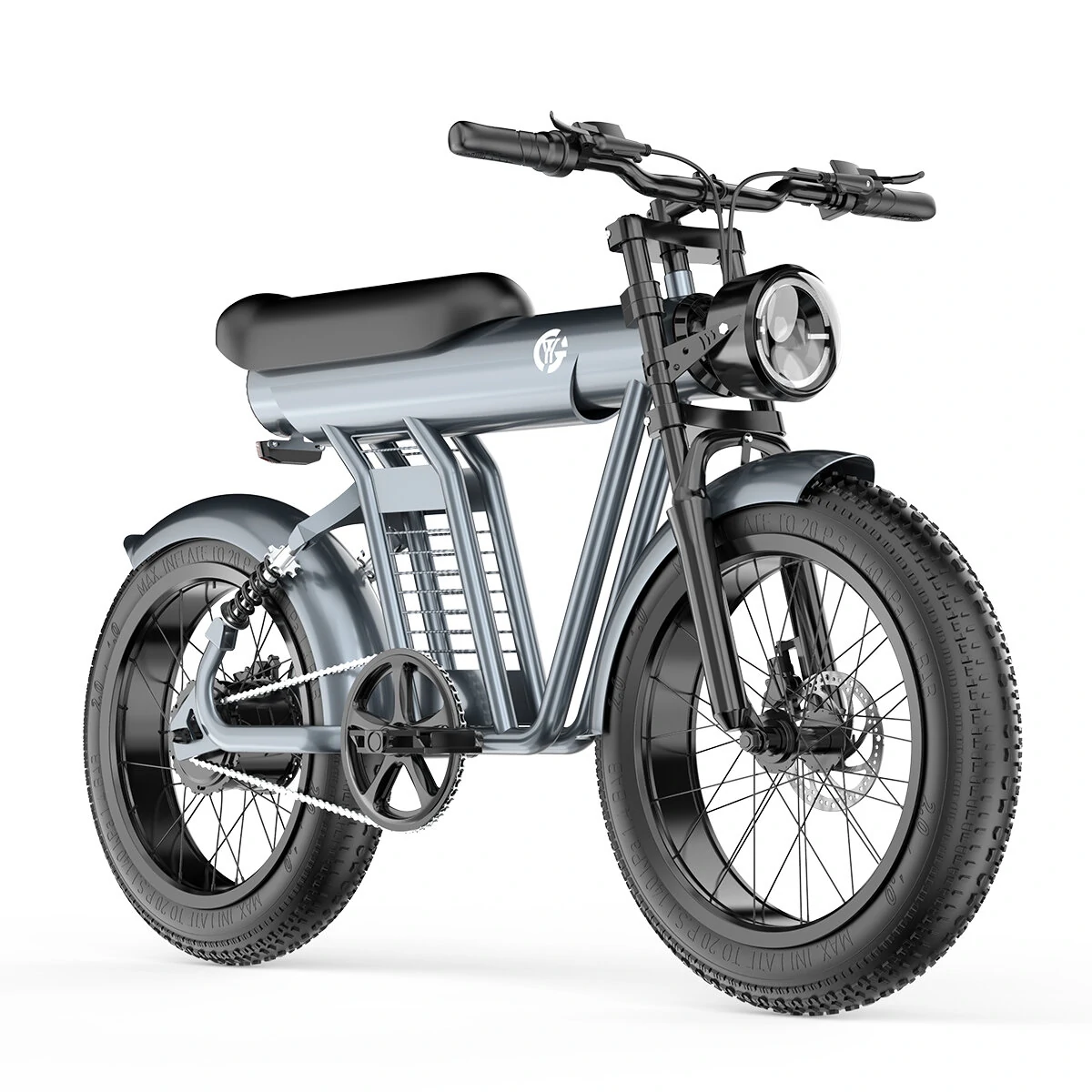 [EU Direct] YYG ZM21 Electric Bike 48V 20AH Battery 1200W Motor 20*4.0inch Double Oil Brake 55-65KM Max Mileage 150KG Max Load Electric Bicycle
