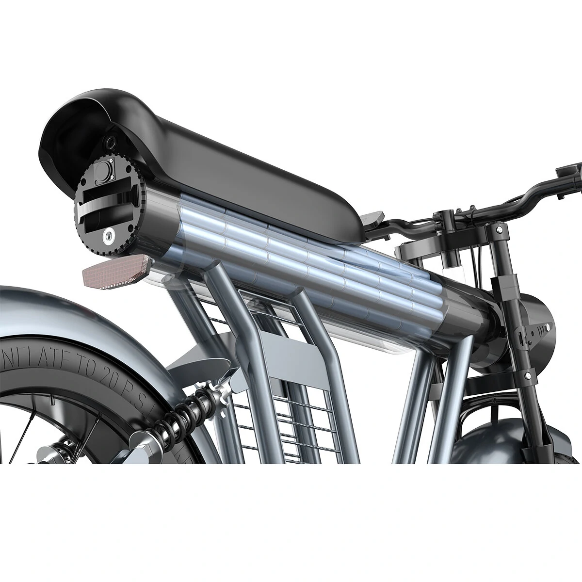 [EU Direct] YYG ZM21 Electric Bike 48V 20AH Battery 1200W Motor 20*4.0inch Double Oil Brake 55-65KM Max Mileage 150KG Max Load Electric Bicycle