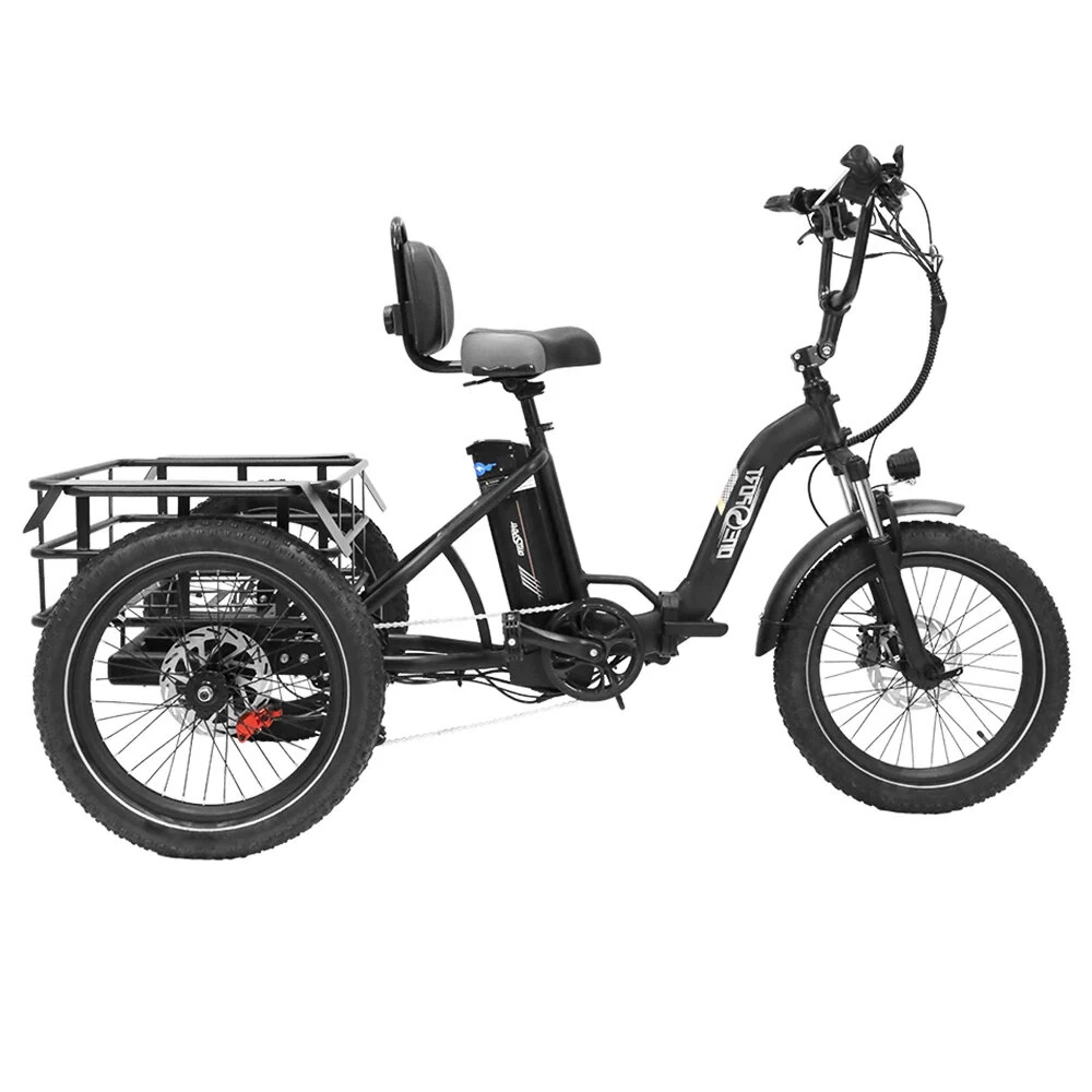 [EU Direct] Refurbished ONESPORT OT30 Electric Tricycle Cargo 48V 13Ah Battery 500W Motor 20inches Tires 80KM Max Mileage 180KG Max Load Folding Electrc Bike