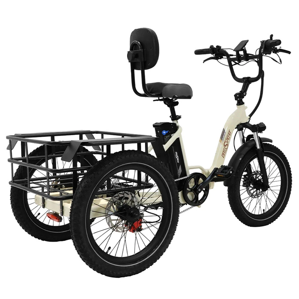 [EU Direct] Refurbished ONESPORT OT30 Electric Tricycle Cargo 48V 13Ah Battery 500W Motor 20inches Tires 80KM Max Mileage 180KG Max Load Folding Electrc Bike