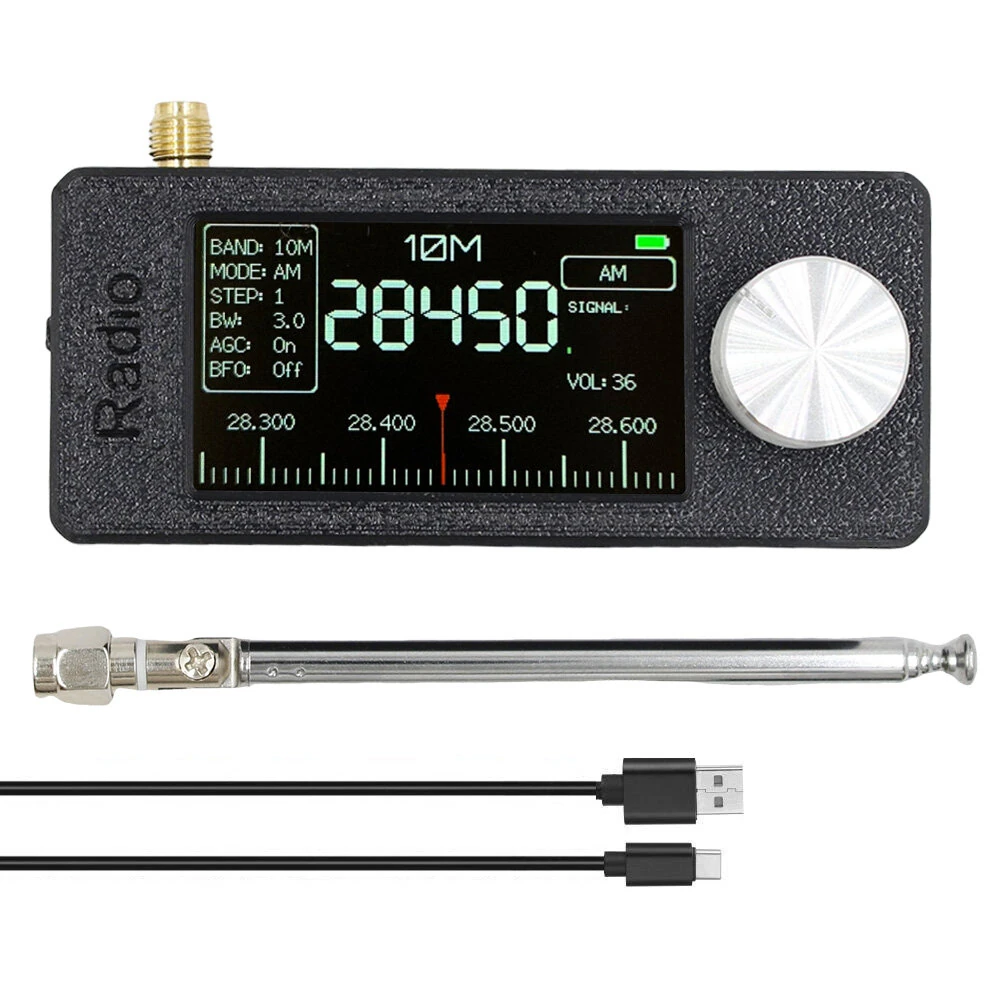 Mini Pocket Radio ESP32-S3 SI4732 Receive Radio 1.9inch IPS Screen LSB/USB/AM/FM Radio 0.5-108mhz HF SW MW VHF