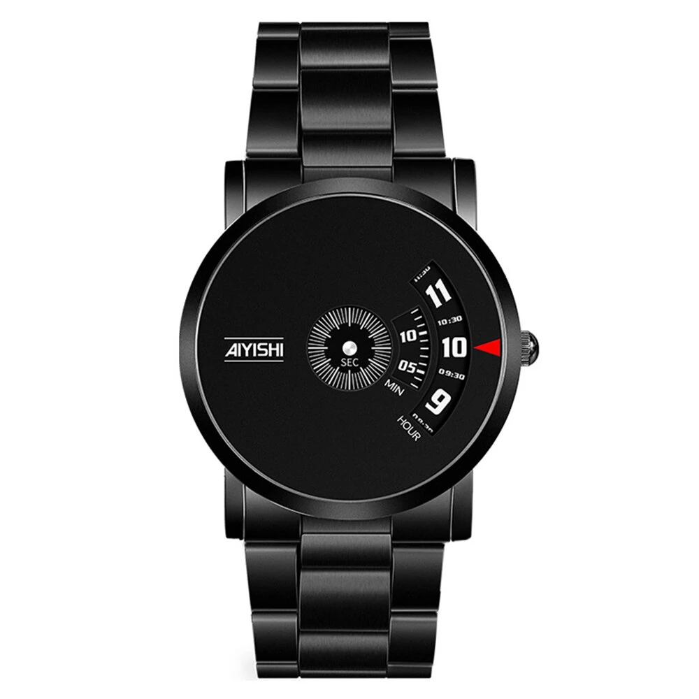AIYIASHI Personalized Simple Waterproof Quartz Watches for Men Fashionable Business Casual Stainless Steel Men's Wristwatch