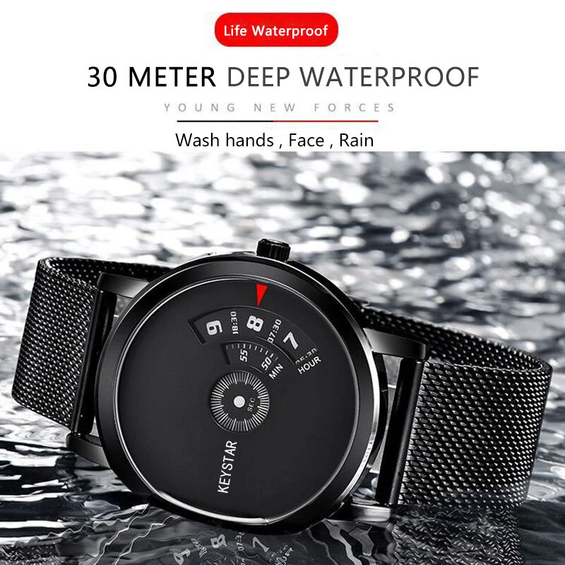 AIYIASHI Personalized Simple Waterproof Quartz Watches for Men Fashionable Business Casual Stainless Steel Men's Wristwatch