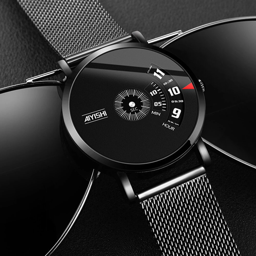 AIYIASHI Personalized Simple Waterproof Quartz Watches for Men Fashionable Business Casual Stainless Steel Men's Wristwatch