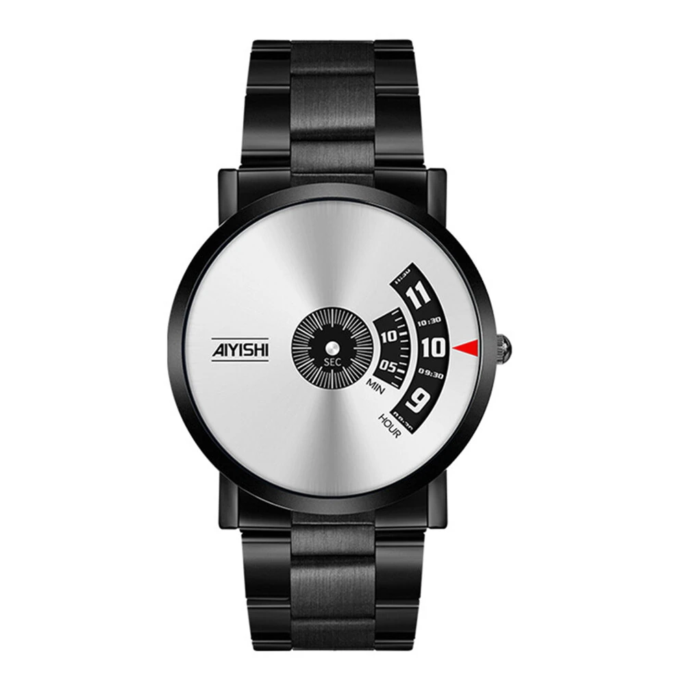 AIYIASHI Personalized Simple Waterproof Quartz Watches for Men Fashionable Business Casual Stainless Steel Men's Wristwatch