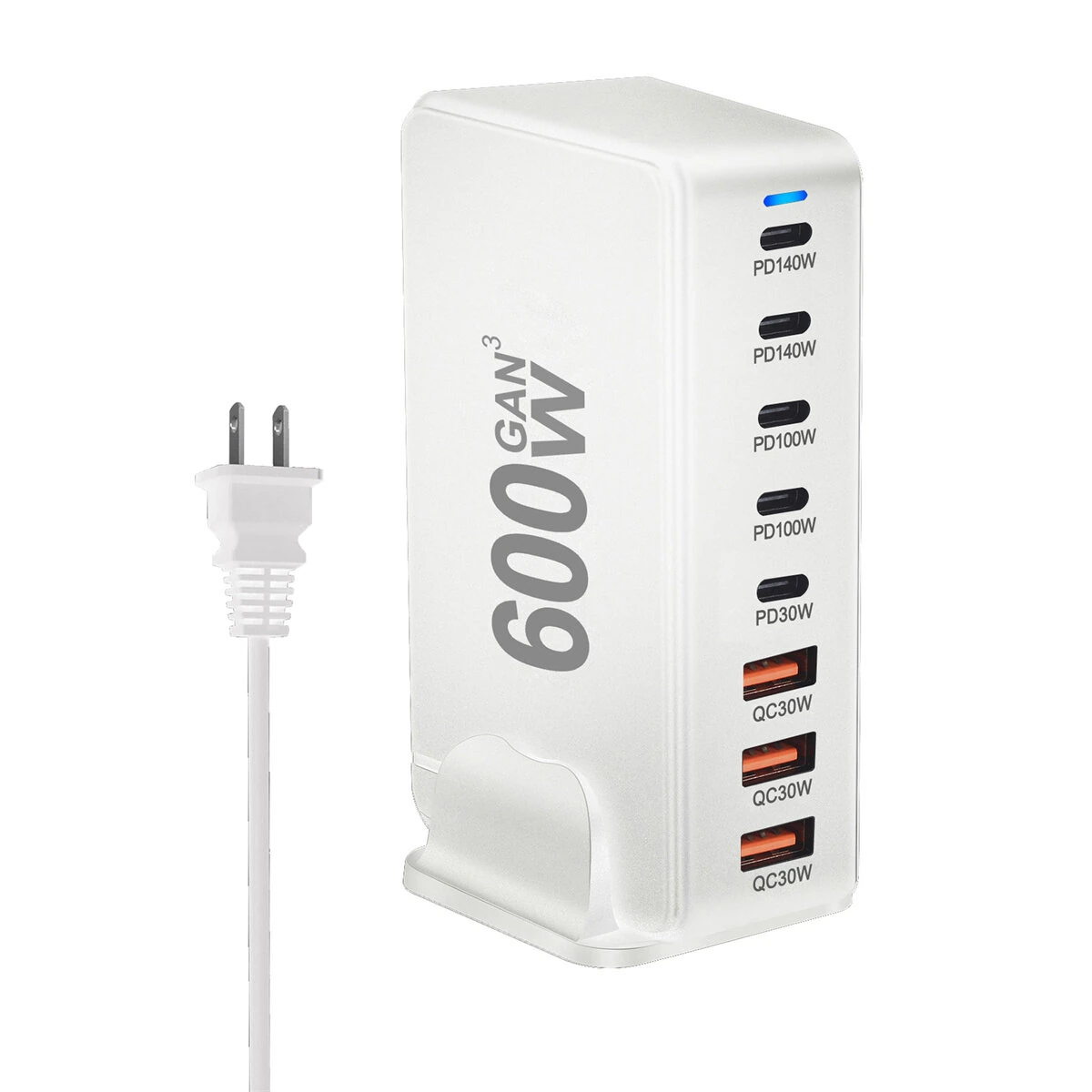 [GaN Tech]Bakeey YMX-600W 600W 8-Port USB PD Charger 5USB-C+3USB-A QC PD3.1 Fast Charging Desktop Charging Station EU Plug US Plug for iPhone 16 16 Pro 15 14 13 Pro Max for Xiaomi 15pro for Samsung Galaxy Z Flip6