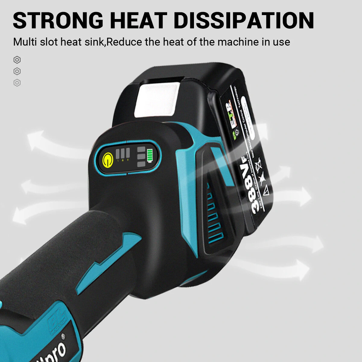 Drillpro 800W 125mm 18V Cordless Electric Polisher 8500rpm 4 Speeds High Power Polishing Machine