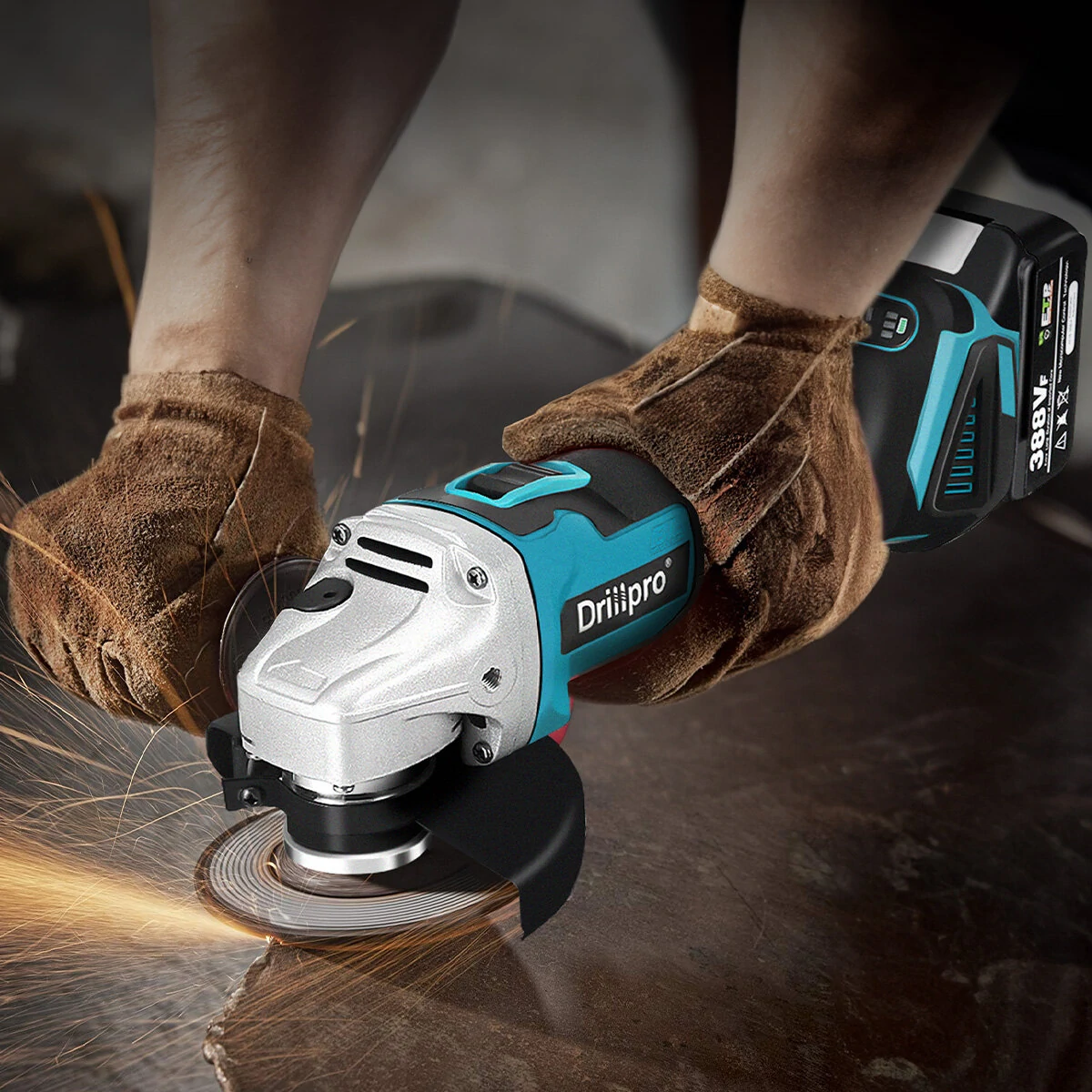 Drillpro 800W 125mm 18V Cordless Electric Polisher 8500rpm 4 Speeds High Power Polishing Machine