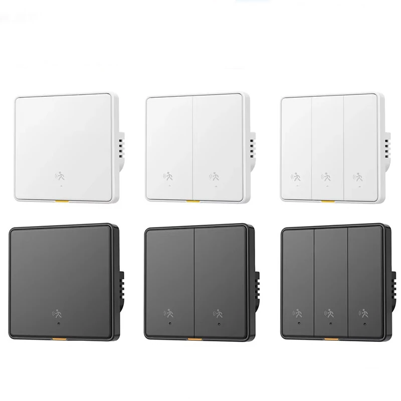 Tuya Zigbe 1/2/3 Gang Smart Wall Light Button Switch with 6M Radar Human Motion Detection Alarm Sensor No/Need Neutral Wire Switch 110-240V Smart Life APP