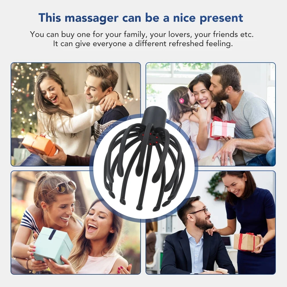 Electric Octopus Claw Head Massager Scalp Scratcher Massage Machine Relief Head Stress Fatigue Vibration Massage Hair Growth