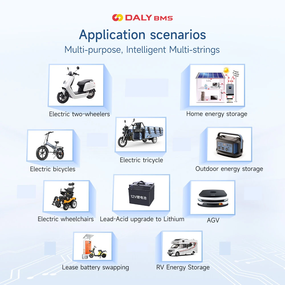 DALY Smart BMS Active Balance WiFi BMS Built-in bluetooth+RS485+CAN 4S-24S 40A/60A/80A/100A Lifepo4 Li-ion CANBUS BMS for Lithium Battery