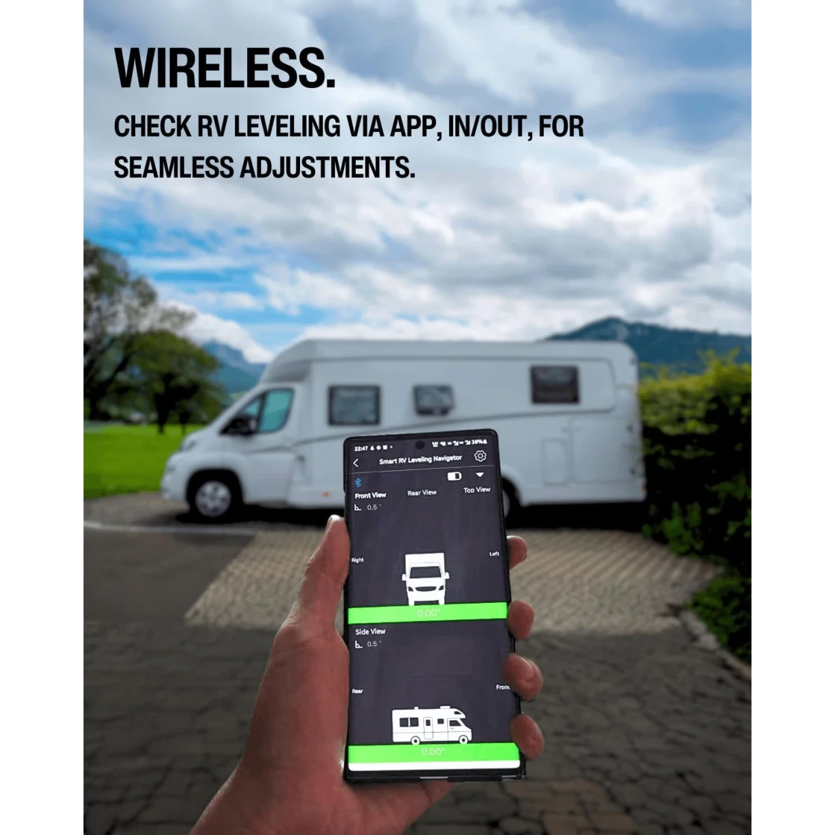 Xparkle Smart RV Leveling System bluetooth Wireless Control RVS01 Real-Time Precise Leveling Measurements Advanced Wireless Camper Leveler
