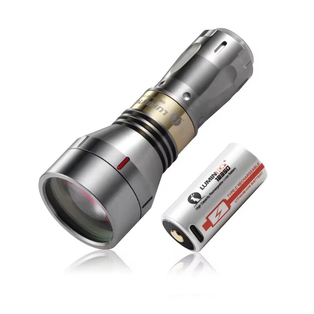 Lumintop ThorII 1700M 350LM Long Range LEP Flashlight High Power Titanium Heavy Duty LED Thrower Flashlight USB Type-C Rechargeable 18350 18650 EDC Tools LEP Torch