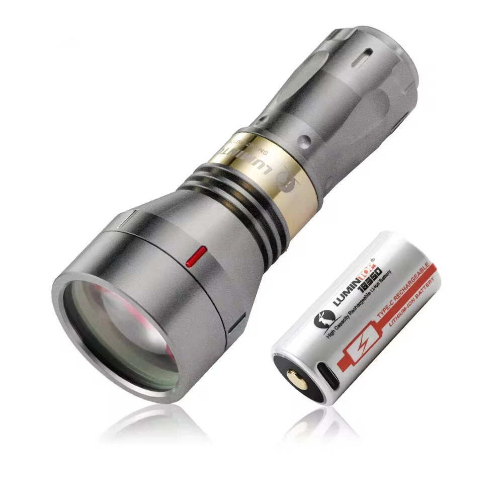 Lumintop ThorII 1700M 350LM Long Range LEP Flashlight High Power Titanium Heavy Duty LED Thrower Flashlight USB Type-C Rechargeable 18350 18650 EDC Tools LEP Torch