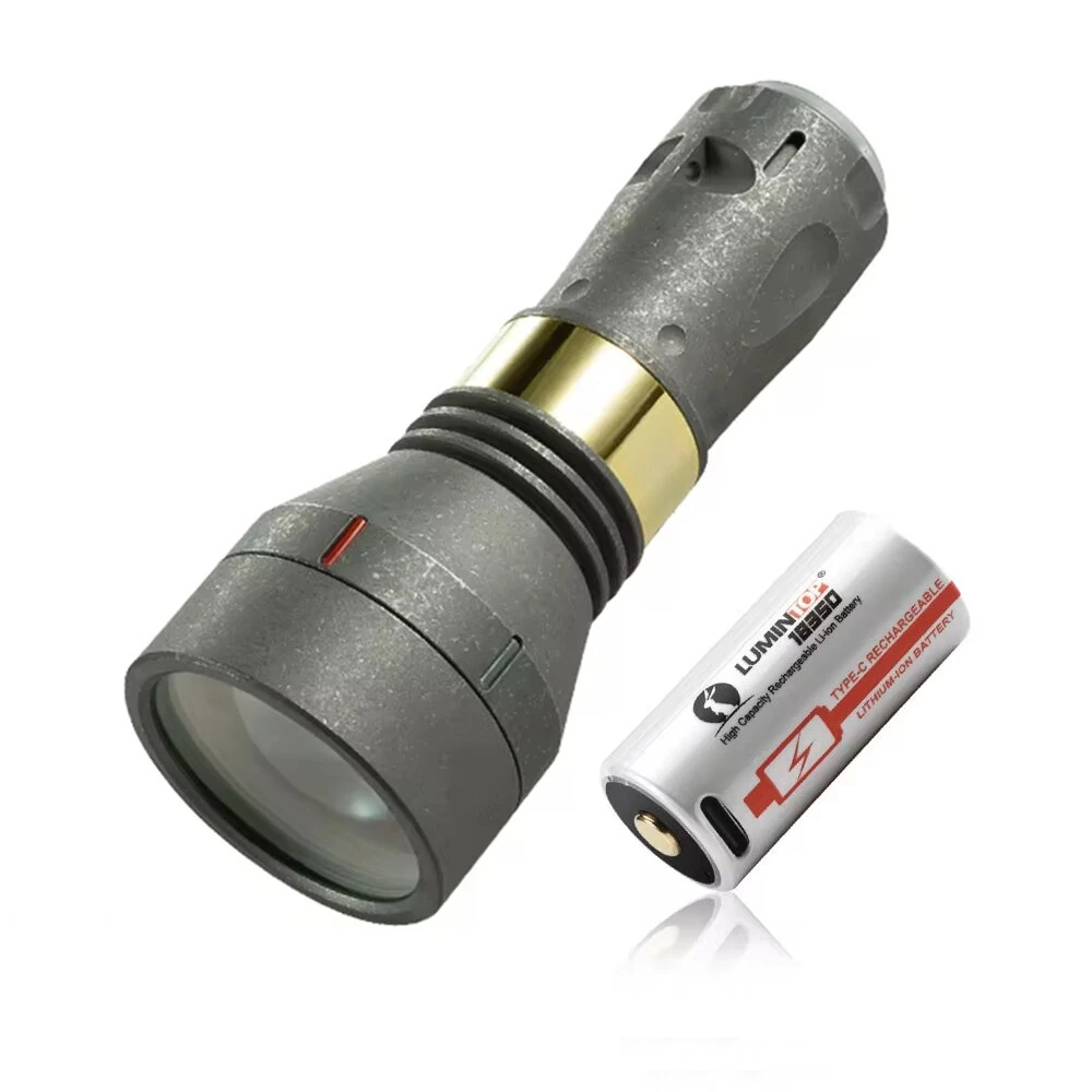 Lumintop ThorII 1700M 350LM Long Range LEP Flashlight High Power Titanium Heavy Duty LED Thrower Flashlight USB Type-C Rechargeable 18350 18650 EDC Tools LEP Torch