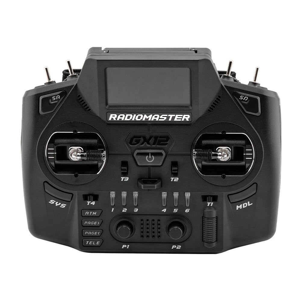 Radiomaster GX12 Dual-Band Dual 1W Gemini Xrossband ExpressLRS ELRS Radio Transmitter with GX01 Fully CNC Aluminum 3D Digital Hall Sensor Gimbals for FPV Racer Drone