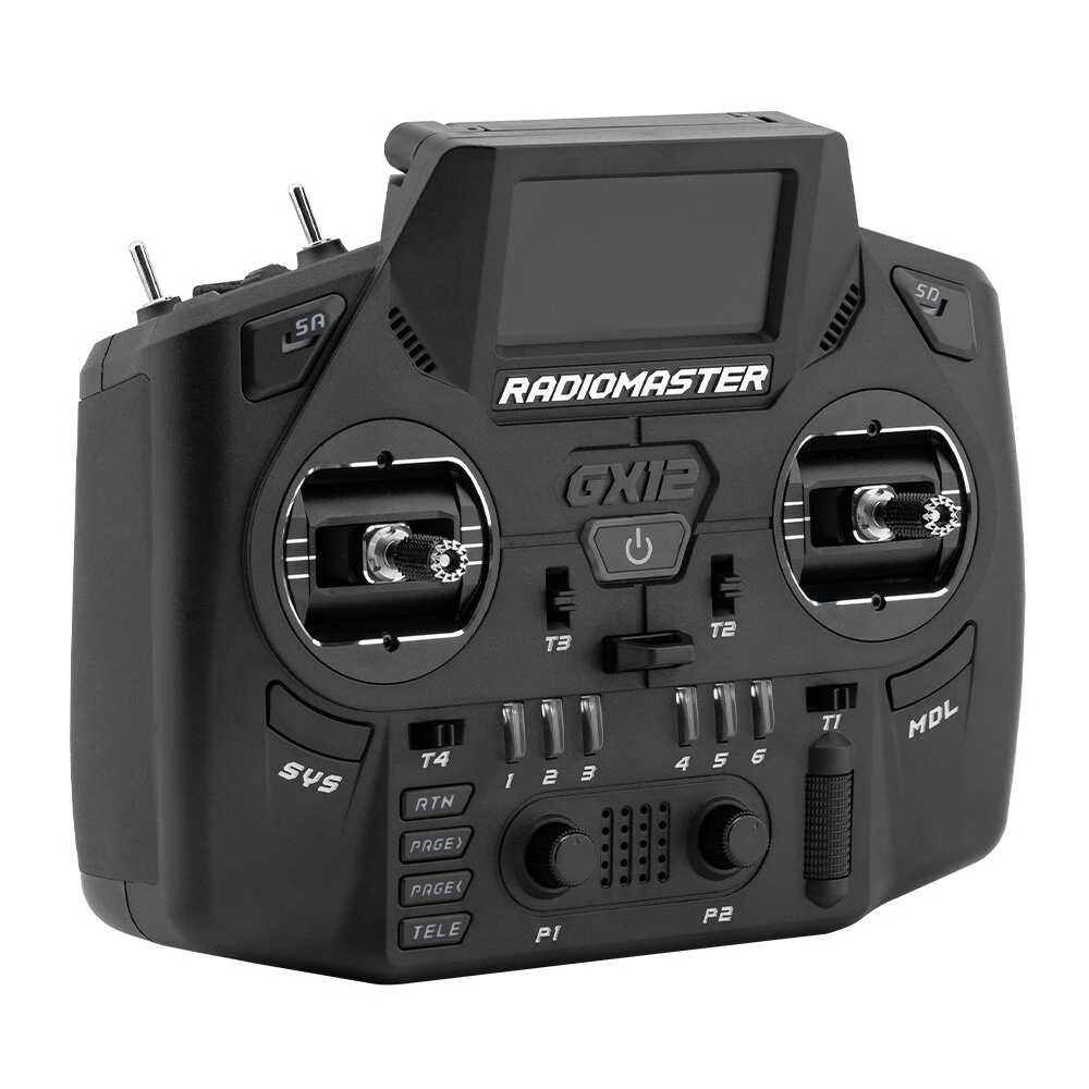 Radiomaster GX12 Dual-Band Dual 1W Gemini Xrossband ExpressLRS ELRS Radio Transmitter with GX01 Fully CNC Aluminum 3D Digital Hall Sensor Gimbals for FPV Racer Drone