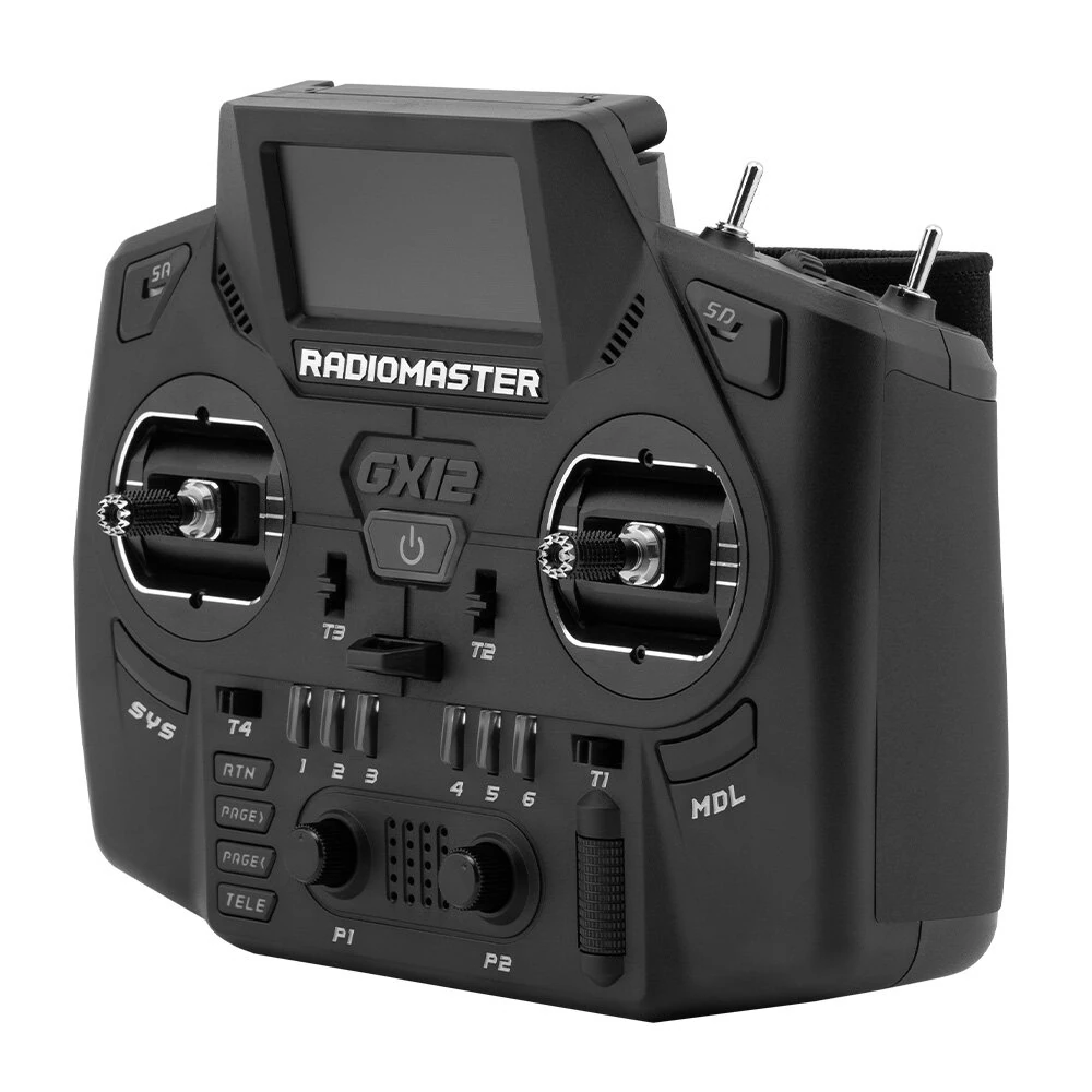 Radiomaster GX12 Dual-Band Dual 1W Gemini Xrossband ExpressLRS ELRS Radio Transmitter with GX01 Fully CNC Aluminum 3D Digital Hall Sensor Gimbals for FPV Racer Drone