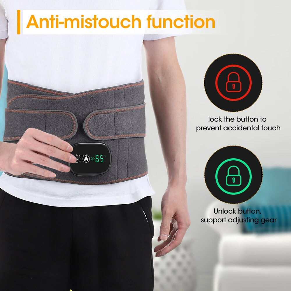 5000mAh Hot Red Light Heating Massage Pads Intelligent 3  Temperature Adjustable Levels Electric Heating Waist Protection Hot Compress Waist Massager
