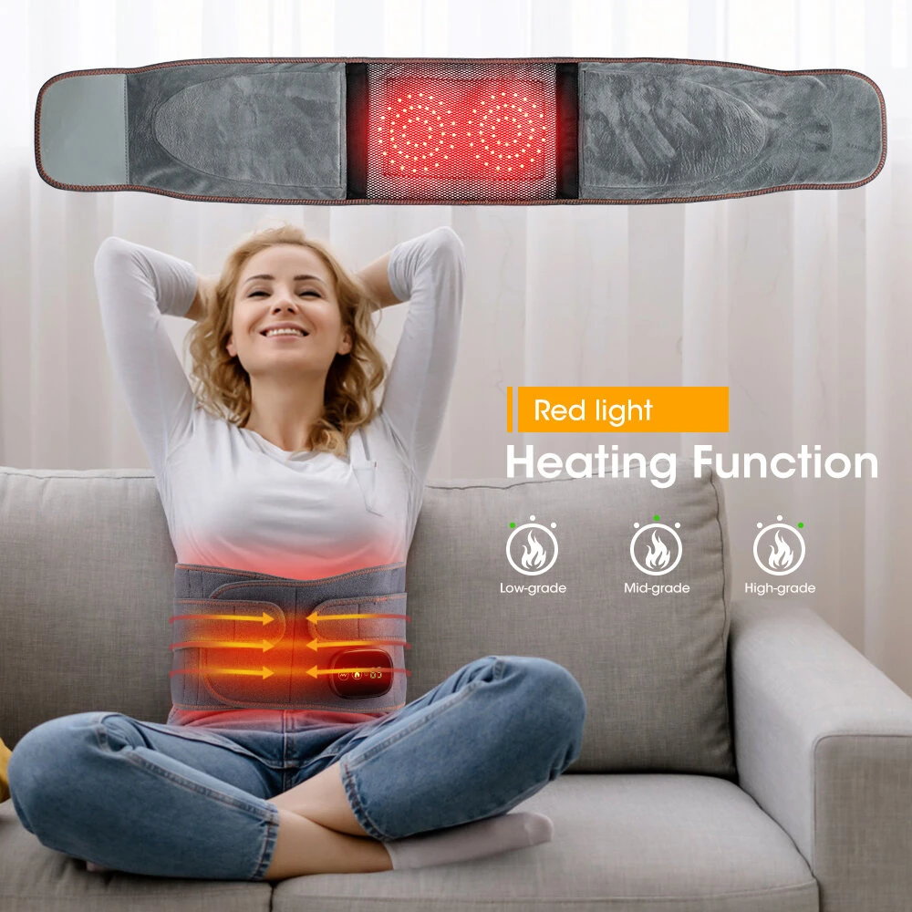 5000mAh Hot Red Light Heating Massage Pads Intelligent 3  Temperature Adjustable Levels Electric Heating Waist Protection Hot Compress Waist Massager