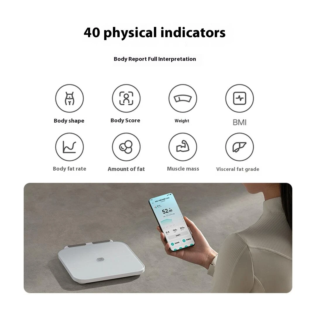 XIAOMI Mijia S800 8-Electrode Bluetooth Smart Body Fat Scale 0.1~150kg with BIA 40 Health Metrics For Home Fitness& Nutrition Management