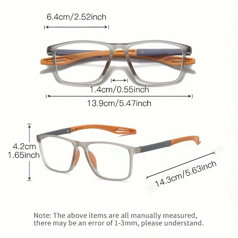TR90 Reading Glasses Anti-blue Light High Definition Presbyopia Eyeglasses Men's Hyperopia Optical Eyewear Ultralight Sport Non-slip Eyeglasses Diopters To +3.5