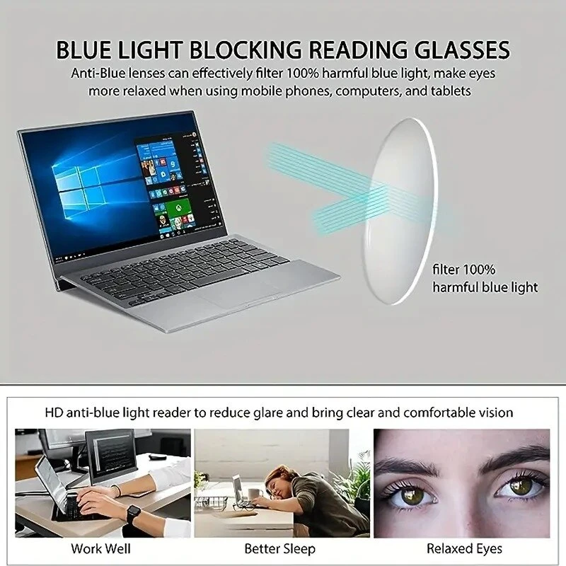 TR90 Reading Glasses Anti-blue Light High Definition Presbyopia Eyeglasses Men's Hyperopia Optical Eyewear Ultralight Sport Non-slip Eyeglasses Diopters To +3.5