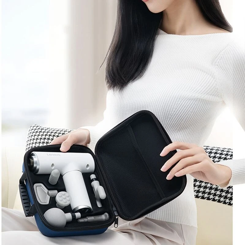 Lenovo Portable Lightweight N2 Fascia Gun 3200 RPM Massage Device with 6 Attachments and 5 Adjustable Speeds, 1800mAh Battery for Muscle Relaxation