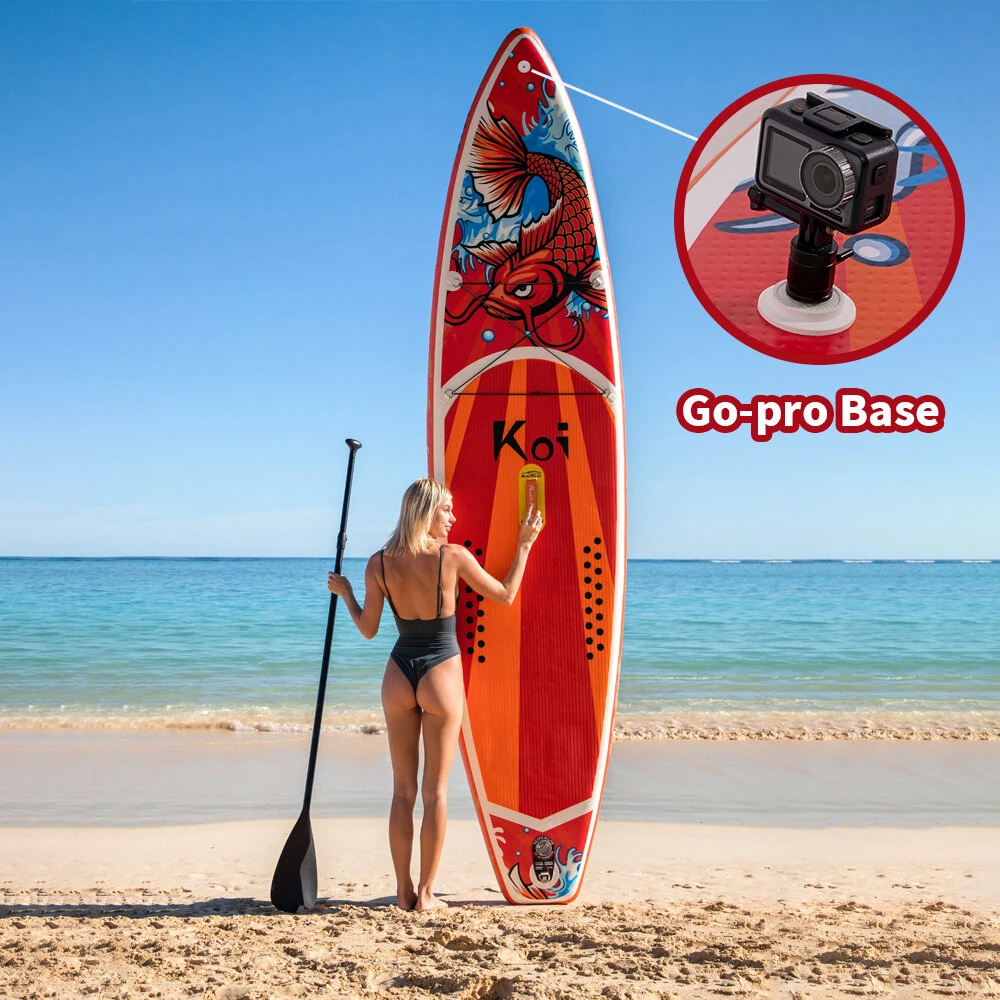 [EU Direct] FunWater 350cm Inflatable Stand Up Paddle Board Surfboard Complete Paddleboard Accessories Adjustable Paddle, Pump, ISUP Travel Backpack, Leash, Waterproof Bag, Adult Paddle Board SUPFR01E SUPFR02E