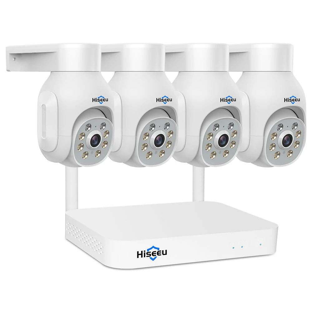 Hiseeu 8WK-4HD403 3MP Wireless WiFi CCTV Video Surveillance Camera System Outdoor Audio Street Security Protection IP Kit Hiseeu Motion Alarm