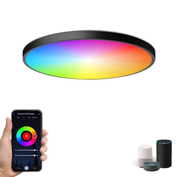 Elfeland 24W 30cm Smart LED Ceiling Light RGB+White Light WiFi APP & Voice Control 3000K~6500K Dimmable Works with Alexa & Google
